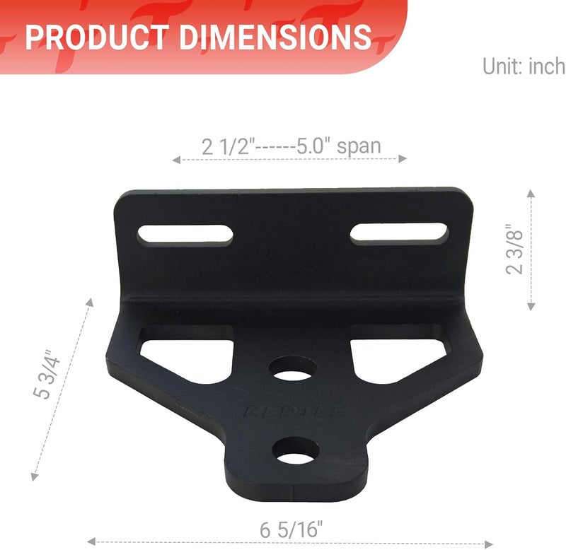 REDTEE Heavy Duty Zero Turn Lawn Mower Hitch-8mm Thick Steel, Bolt on Trailer Hitch, Universal Fit for 2.5"-5.0" Hole Centers, Versatile Chain Slot Design, 2" Hitch Ball & Bolt Hardware Included - Image 4